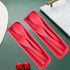 Reusable Travel Utensils Set with Case, 2 Sets Wheat Straw Portable Plastic Fork Spoons Knife Cutlery, Camping Eco-Friendly BPA Free Tableware for...