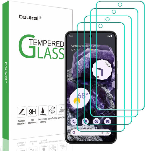beukei (4 Pack) Compatible for Google Pixel 8 Pro 5G / Google Pixel 8 Pro Screen Protector Tempered Glass, (6.7 inch) Touch Sensitive,Case Friendl...