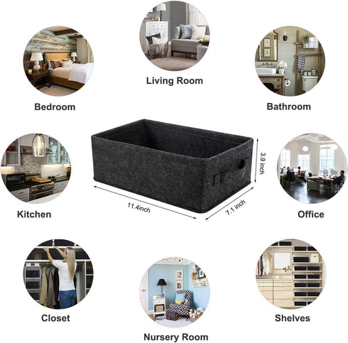 Short Storage Baskets Small Rectangle Basket Storage Bins Organizer for Candles Controls Remotes DVDs Board Games Seasonal Items Keepsakes Storage...