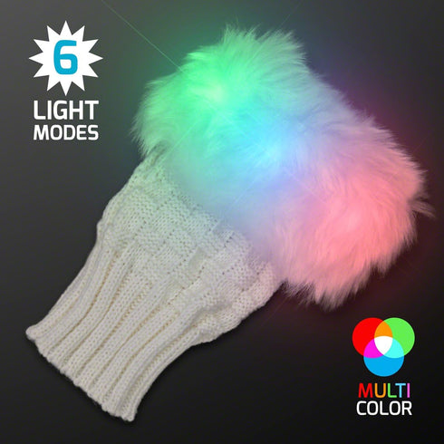 FlashingBlinkyLights Light Up Fuzzy Fingerless LED Glow Gloves...