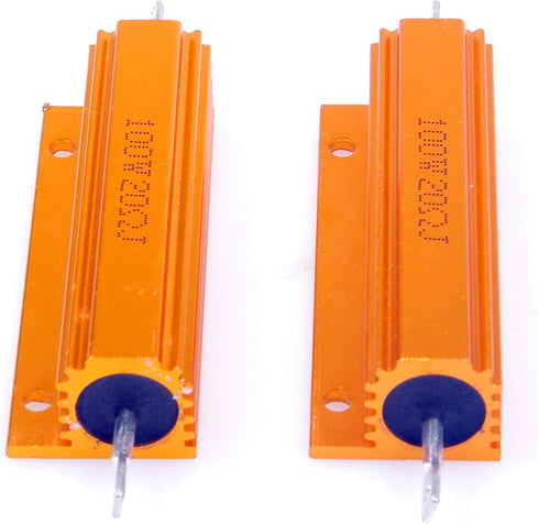 100 Watt 20 Ohm 5% Wirewound Resistor Electronic Aluminium Shell Resistors Gold (Pack of 2)...