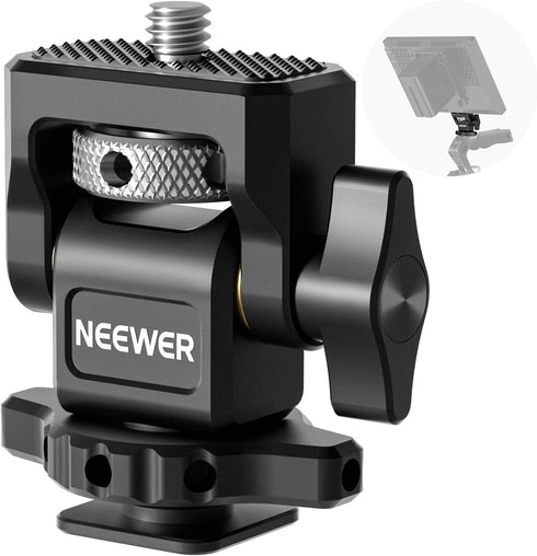 NEEWER Camera Monitor Mount with Cold Shoe, 1/4" Screw for 5" & 7" Field Monitor Compatible with Atomos Ninja V, 360° Swivel 180° Tilt Damping, MA...