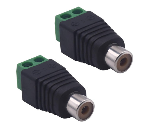 RCA to AV Screw Terminal Connector, RCA Cable Audio Adapter,Phono RCA Female Jack Solderless Converter Audio/Video Connector Speaker Wire to RCA A...