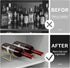 Countertop Wine Rack, 2 Bottles Wine Storage, Metal Wine Holder, Cup and Water Bottle Organizer for Cabinet, Pantry, Gold...