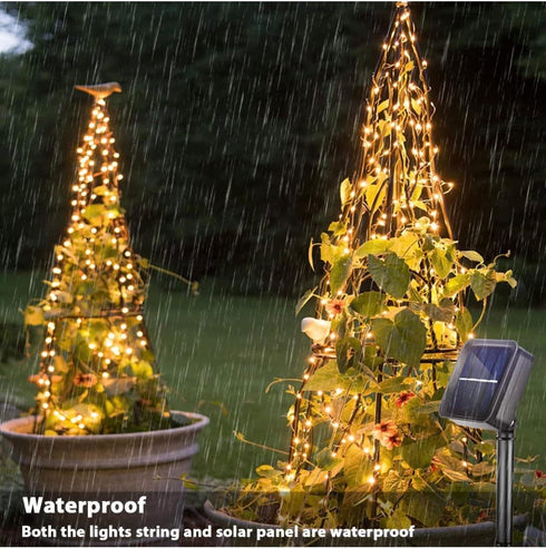 39ft Solar String Light Outdoor Waterproof Silver Wire Twinkle Fairly Light Warm White Patio Porch Balcony wrap...