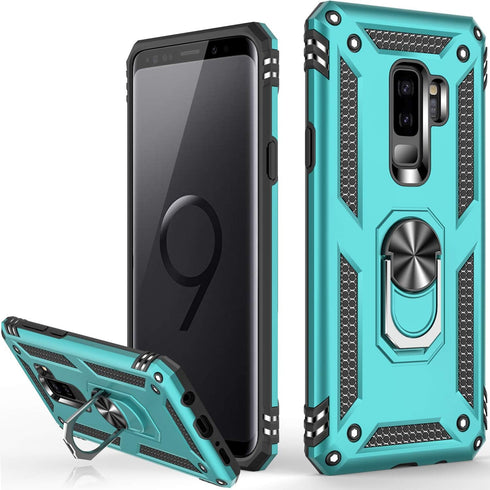 LUMARKE for Galaxy S9+ Plus Case,Pass 16ft. Drop Tested with Magnetic Ring Kickstand Compatible with Car Mount Holder,Military Grade Protective Ph...