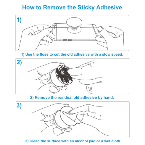 PKYAA 9 Pack Sticky Adhesive Compatible with Socket Base, Double-Sided Replacement Tape for Collapsible Grip & Stand Back - 9pcs 1.4 inches(35mm) ...