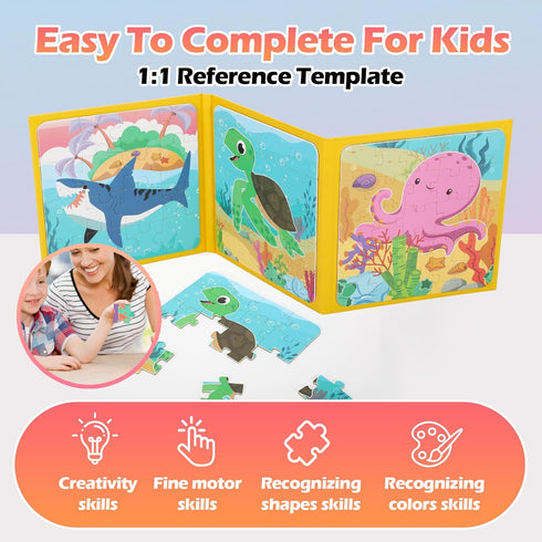Magnetic Puzzles for Kids Ages 3-5, Puzzles for Kids Ages 4-8, Toddler Puzzles Ages 2-4, Shark Jigsaw Puzzles Book for Preschool Toddlers, Travel ...
