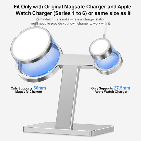 EWA 2 in 1 Magsafe Charger Stand, Aluminum Alloy,Cell Phone Stand Holder, Compatible with iphone15/pro/pro Max, iPhone 14/13/12/ Pro Max and Apple...