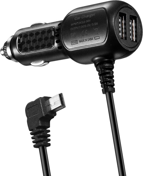 Car Charger Charging Cable Vehicle Power Cable Compatible for CARRVAS,Xgody J727,AROVA,AZDOME M550,Pruveeo D90-4CH,Magellan Roadmate,Garmin Dezl G...