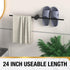 HITSLAM 24 Inch Matte Black Towel Bar, SUS304 Stainless Steel Single Base Towel Rack Wall Mounted, Modern Home Decor Bathroom Towel Holder with Ha...