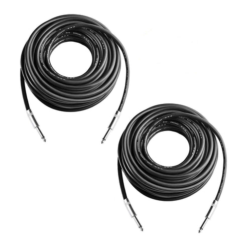 2Pcs 3 Feet Professional 1/4" to 1/4" Speaker Cables, Pair 3 ft 12 Gauge 1/4 Male Inch Audio Amplifier Connection Heavy Duty Cord Wire...