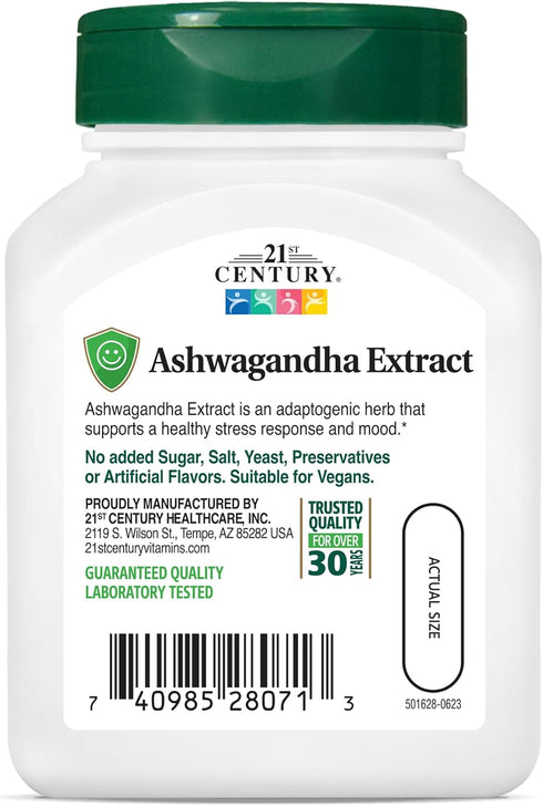 21st Century Healthcare Ashwagandha Extract 500 mg, 60 Capsules...