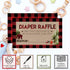 Amanda Creation Oh Boy! Outdoorsy Red and Black Plaid Lumberjack Diaper Raffle Tickets for Boy Baby Showers, 20 2" X 3” Double Sided Inserts, Brin...