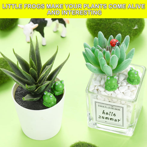 50 Pcs Mini Frog Garden Decor | Green Frog Figurines | Miniature Home Décor | Tiny Plastic Frogs | Fairy Garden Decor...