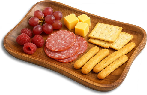 Woodard & Charles Acacia Medium Pinched Serving Tray, 9.5" x 6"...