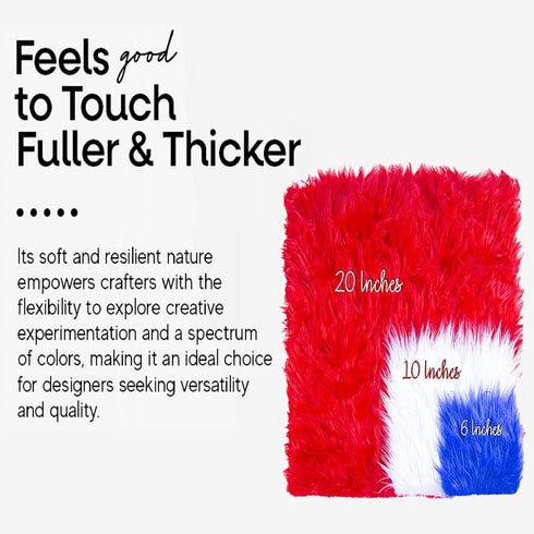 FabricLA Shaggy Faux Fur Square - 20" X 20" Inches Pre-Cut - Use Fake Fur Fabric for DIY, Craft Fur Decoration, Fashion Accessory, Gnome, Hobby - ...