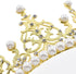 JANOU Crown Tiara Cake Topper Crystal Pearl Children Hair Ornaments for Wedding Birthday Party Cake Decoration (Gold)...