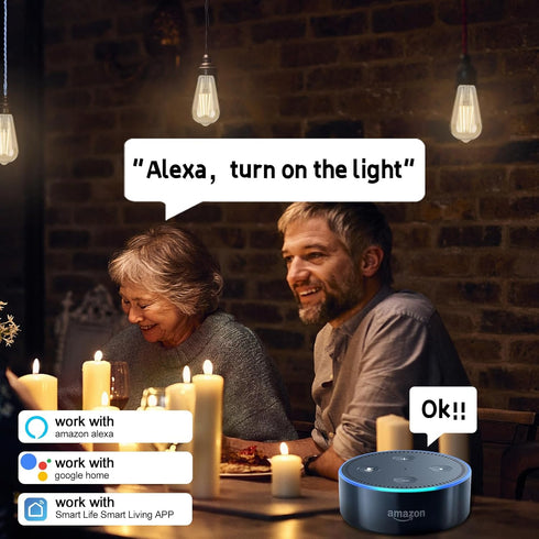 Smart LED Filament Bulb, Smart Light Bulbs Bluetooth and WiFi Vintage Filament Light Bulb Work with Alexa & Google Home, ST19 Smart Edison Bulb 21...