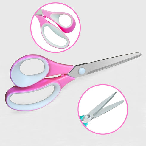 Scissors,Craft Scissors Bulk Pack of 4,Ultra Sharp Blade Scissors,Comfort-Grip Handles,Multipurpose Sharp Scissors for Office Home School Sewing F...