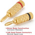 WGGE WG-3333 24k Gold Plated Speaker Banana Plugs-Closed Screw Type (12 Pairs (24 Plugs))...