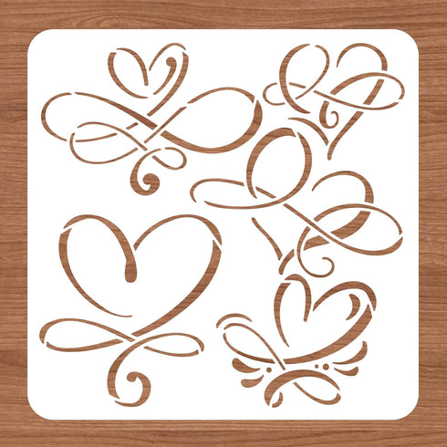 BENECREAT Love Sign Stencil, 12x12" Infinity Heart Plastic Reusable Drawing Stencils Decoration Template for Painting on Scrapbook Fabric Floor Fu...