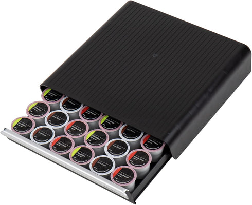 Mind Reader Single Serve Coffee Pod Drawer, 36 Pod Capacity, Countertop Organizer, Breakroom, 12.75"L x 13"W x 3"H, Black...