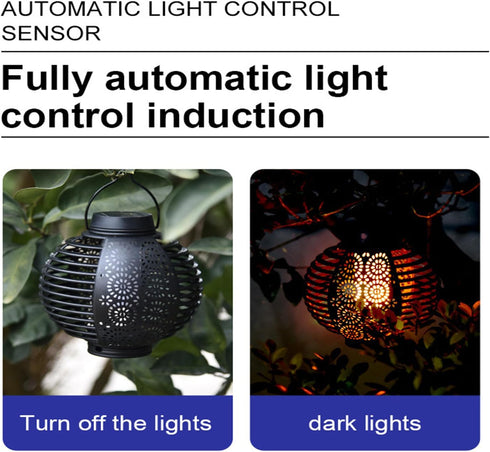 3.7v 10w Solar Lantern Light Outdoor Ip65 Waterproof Round Garden Hanging Atmosphere Night Lamp Black...