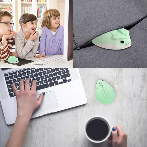 Wireless Mouse Cute Hamster Shape Less Noice Portable Mobile Optical 1200DPI Mice Ergonomic Design Cordless Mouse with USB Receiver for PC/Laptop/...