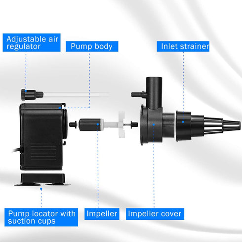 AquaMiracle Aquarium Powerhead Pump Circulating Water Pump 135 GPH for 10-40 Gallon Aquariums with Aerating Features...