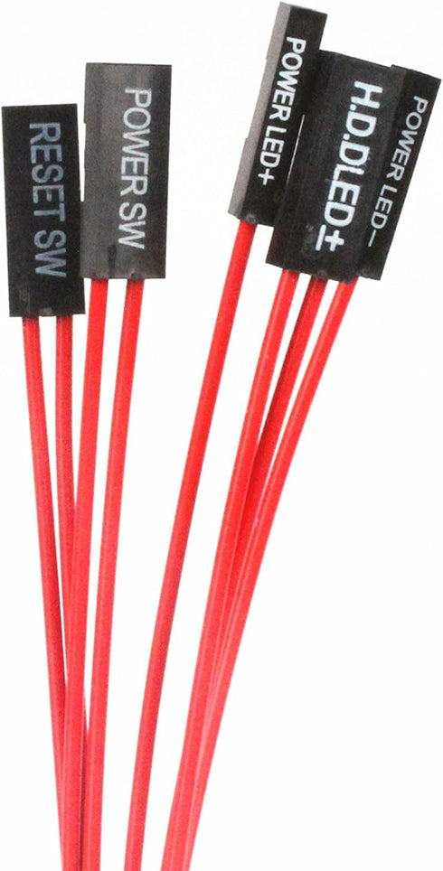 NOYITO Motherboard Extension Cable Set 22AWG Silver Plated Cable Gold-plated Plug Power SW POWER LED HDD LED RESET SW Four Kinds Extension Cable f...