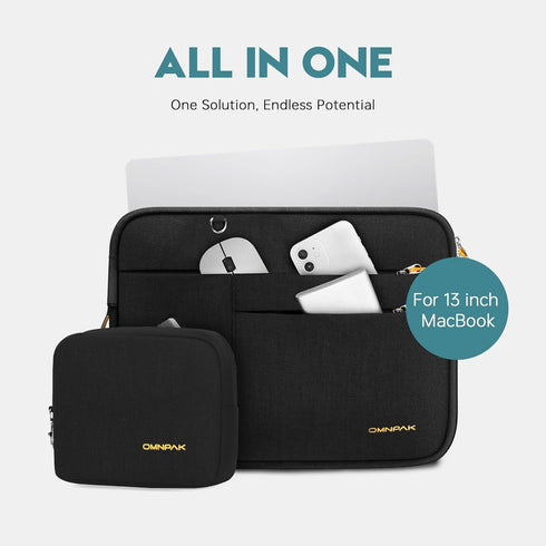 Omnpak for 13.6 inch MacBook Air Case Sleeve Compatible with MacBook Air 13.6 M3/M2/M1,MacBook Pro 13-14 inch,Recycled PET Laptop Carrying Case wi...