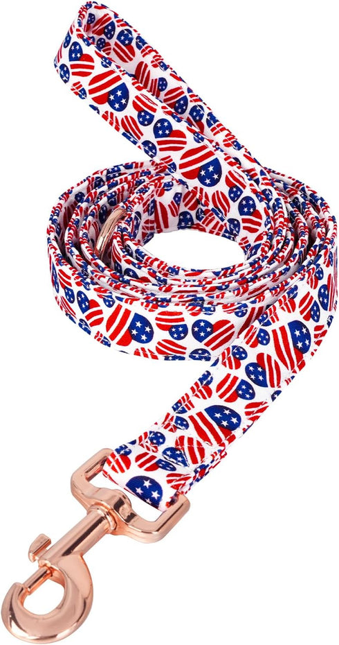 American Flag Dog Leash Super Cute Heart, Durable and Stylish Pet Leash with Metal Buckle, Available in Small, Medium, Large Pets Daily Walking M...