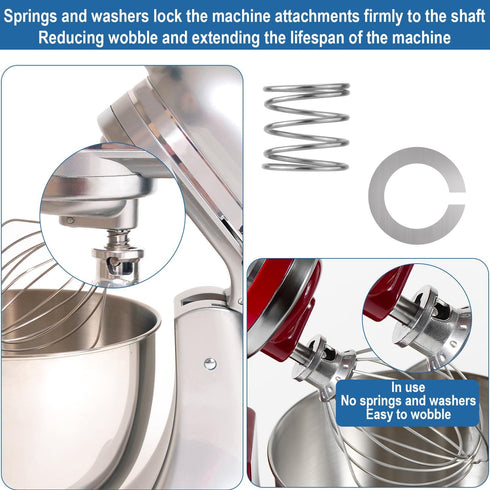 2pcs Stand Mixer Spring and 2pcs Washer Compatible with Kitchenaid Stand Mixer, Stainless Steel Stand Mixer Accessories Parts Replacement Kit, Eas...