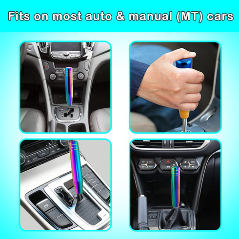 Weighted Manual Shift Knobs Multicolor, 5 Inch with 3 Threaded Adapters M8 M10 M12 x 1.25, Metal Gear Stick Shift Knob Aluminum Alloy, Universal C...