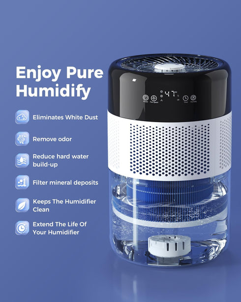 Lamon Small Ceramic Filter for MistZero Evaporative Humidifier, Eliminate White Mist, Prevent Hard Water Build-Up, Filter Mineral Deposits...