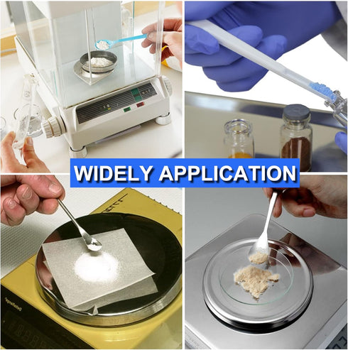10 Pcs 2 in 1 Double Ended Lab Spoon Micro Lab Spatula Stainless Steel Lab Scoop Square & Flat Spoon End for Reagent Sampling, Mixing, Measuring...