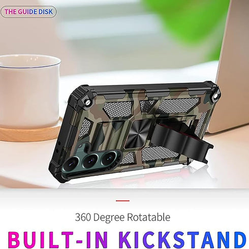 Ysnzaq Camo Case for Samsung Galaxy A15 6.5", Military Grade Shockproof Protective Phone Cover with Kickstand for Samsung Galaxy A15 MC Army Green...