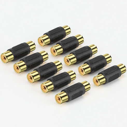 RCA Female to Female Coupler, 3 Pack Audio Video RCA Adapter Connector Gold Plated RCA Jack to Jack Converter RCA Cables Extender for Amplifier, S...