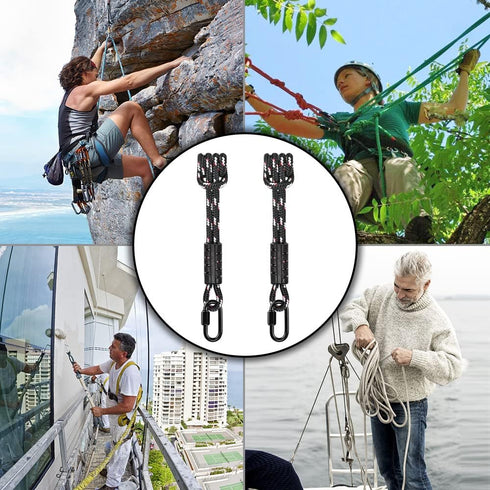 BeneLabel Poseidon Series Sewn Prusik Loops Ropes, Safety, 19", Diameter 2/5", 2 Pack, Black...
