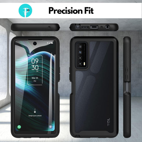 CBUS Heavy-Duty Phone Case with Built-in Screen Protector Cover for TCL Stylus 5G –– Full Body (Black)......