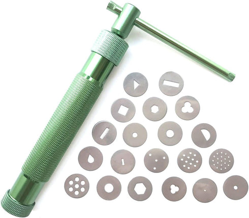 HEVERP Stainless Steel Clay Extruders Sugar Paste Extruder Cake Fondant Decorating Tool Set (Green)...