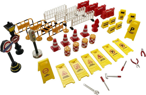44pcs Miniature Plastic Traffic Light Street Road Training Roadblock Cone Cognitive Toy Playset for Chidren Sets...