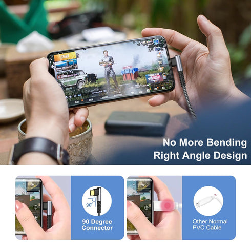 OKRAY USB C Cable, 2-Pack 10ft iPhone 15 Charger Cord USB-C to C 90 Degree Right Angle 60W Fast Charging Compatible for iPhone 15 Pro Max Plus, Ma...