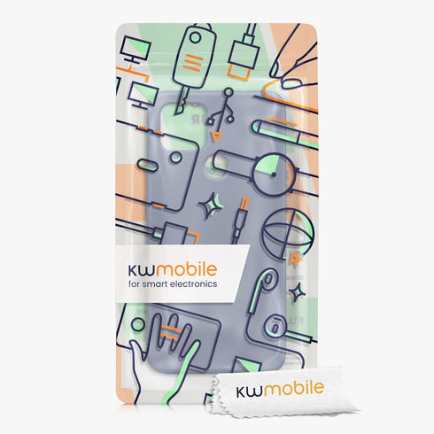 kwmobile Case Compatible with Google Pixel 4a 5G Case - Slim Protective TPU Silicone Phone Cover - Blue Grey...
