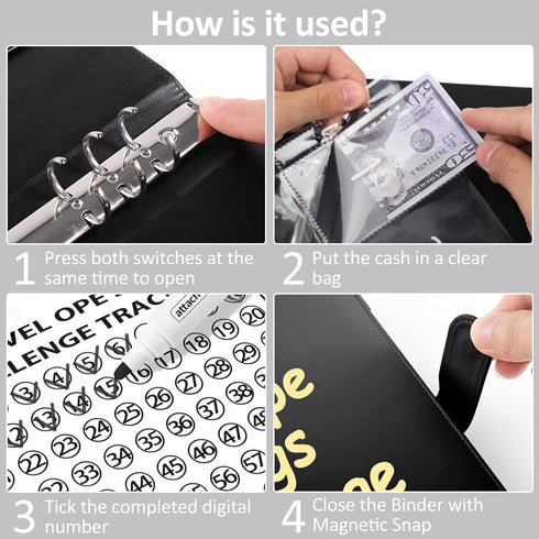 100 Envelopes Money Savings Challenges Book with Envelopes, 100 Day Challenge Money Saving Budget Binder for Cash Saving, Motivational Process to ...