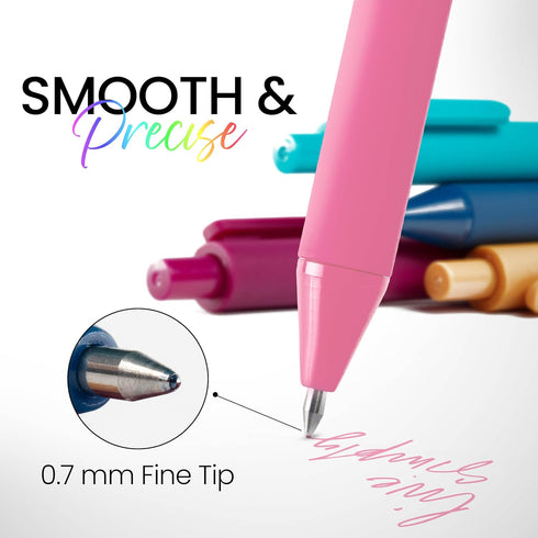 Loddie Doddie Macaron Colors Gel Pens for Journaling and Note Taking - 8 Pack, 0.7 mm Medium Point Smooth Writing Retractable Pens, No Bleed Non S...