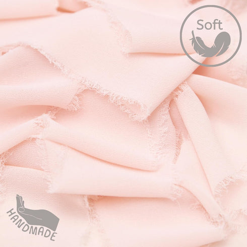 DORIS HOME 3 Rolls 2"x7Yd Fringe Chiffon Ribbon for Flower Bouquet, Handmade Burgundy & Pink Ribbon for Gift Wrapping, Frayed Edge Ribbon for Craf...