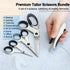 Premium Sewing Scissors Bundle, 8" Heavy Duty Fabric Scissors, 5" Embroidery Scissors, 4" Small Detail Scissors, 5" Thread Snips, Tailoring, Dress...