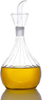 HAIZEEN 13 ounce/380 ml Olive Oil and Vinegar Dispenser Glass Cruet Decanter for Kitchen,Lab glassware seal handicraft Keeps Oil Fresh Longer,Soap...